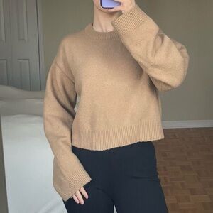 OAK + FORT Camel Crew Neck Sweater